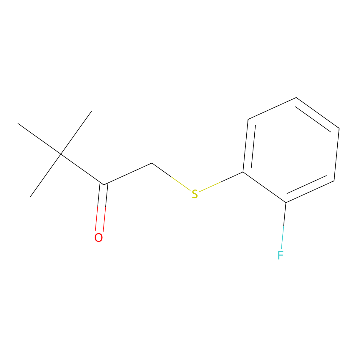 1-((2-Fluorophenyl)thio)-3,3-dimethylbutan-2-one molecular structure, CAS 1154192-25-2