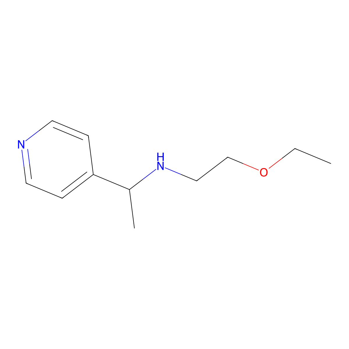 (2-Ethoxyethyl)[1-(pyridin-4-yl)ethyl]amine molecular structure, CAS 1154193-37-9