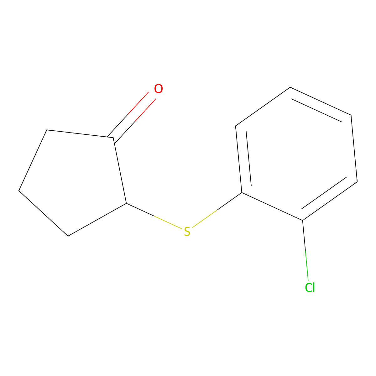 2-[(2-Chlorophenyl)sulfanyl]cyclopentan-1-one molecular structure, CAS 1154193-61-9