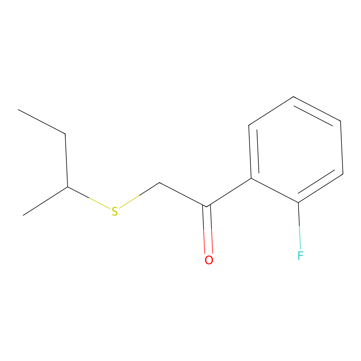 2-(Sec-butylthio)-1-(2-fluorophenyl)ethan-1-one molecular structure, CAS 1154194-65-6