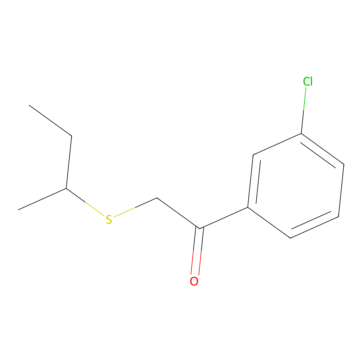 2-(Butan-2-ylsulfanyl)-1-(3-chlorophenyl)ethan-1-one molecular structure, CAS 1154194-68-9