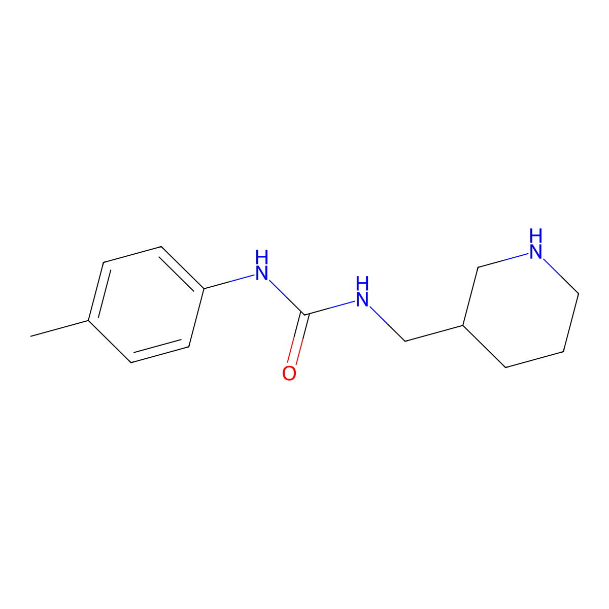 3-(4-Methylphenyl)-1-((piperidin-3-yl)methyl)urea molecular structure, CAS 1154198-16-9