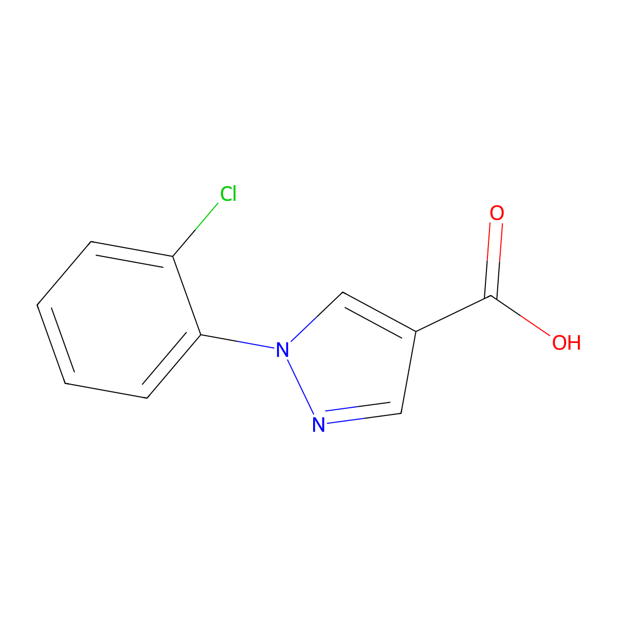 1-(2-chlorophenyl)-1H-pyrazole-4-carboxylic acid molecular structure, CAS 1154198-40-9