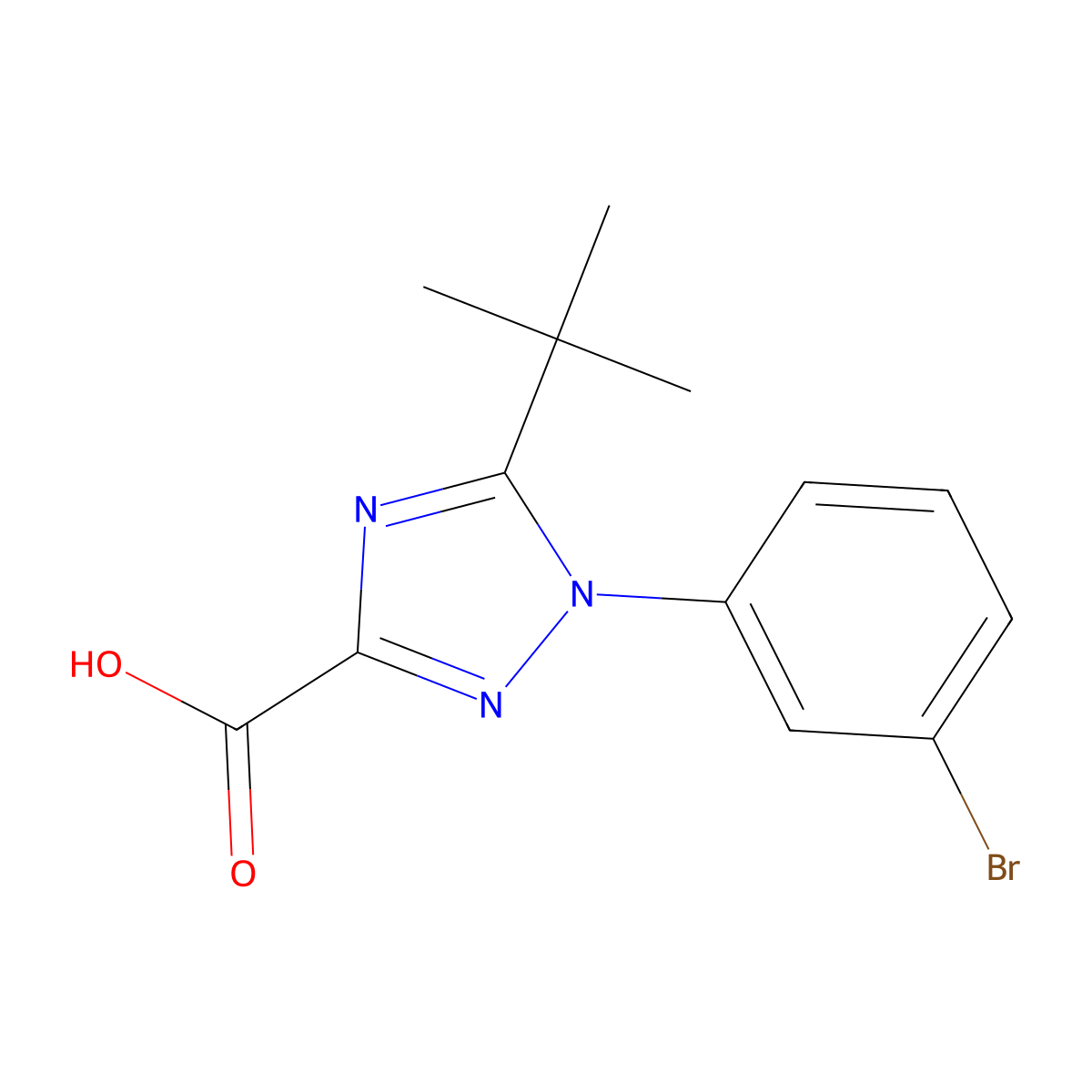 1-(3-Bromophenyl)-5-tert-butyl-1H-1,2,4-triazole-3-carboxylic acid molecular structure, CAS 1154206-91-3