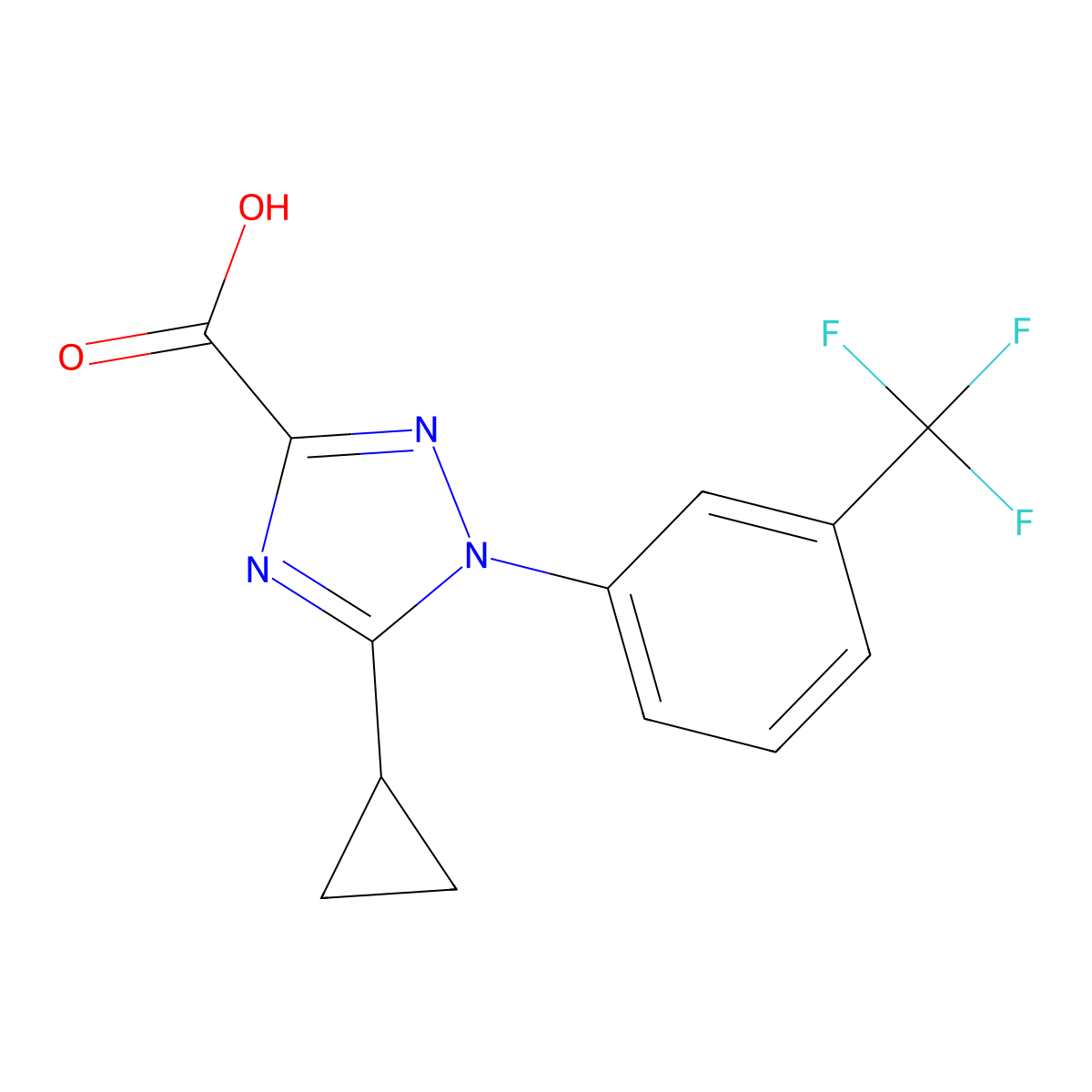 5-Cyclopropyl-1-[3-(trifluoromethyl)phenyl]-1H-1,2,4-triazole-3-carboxylic acid molecular structure, CAS 1154208-74-8