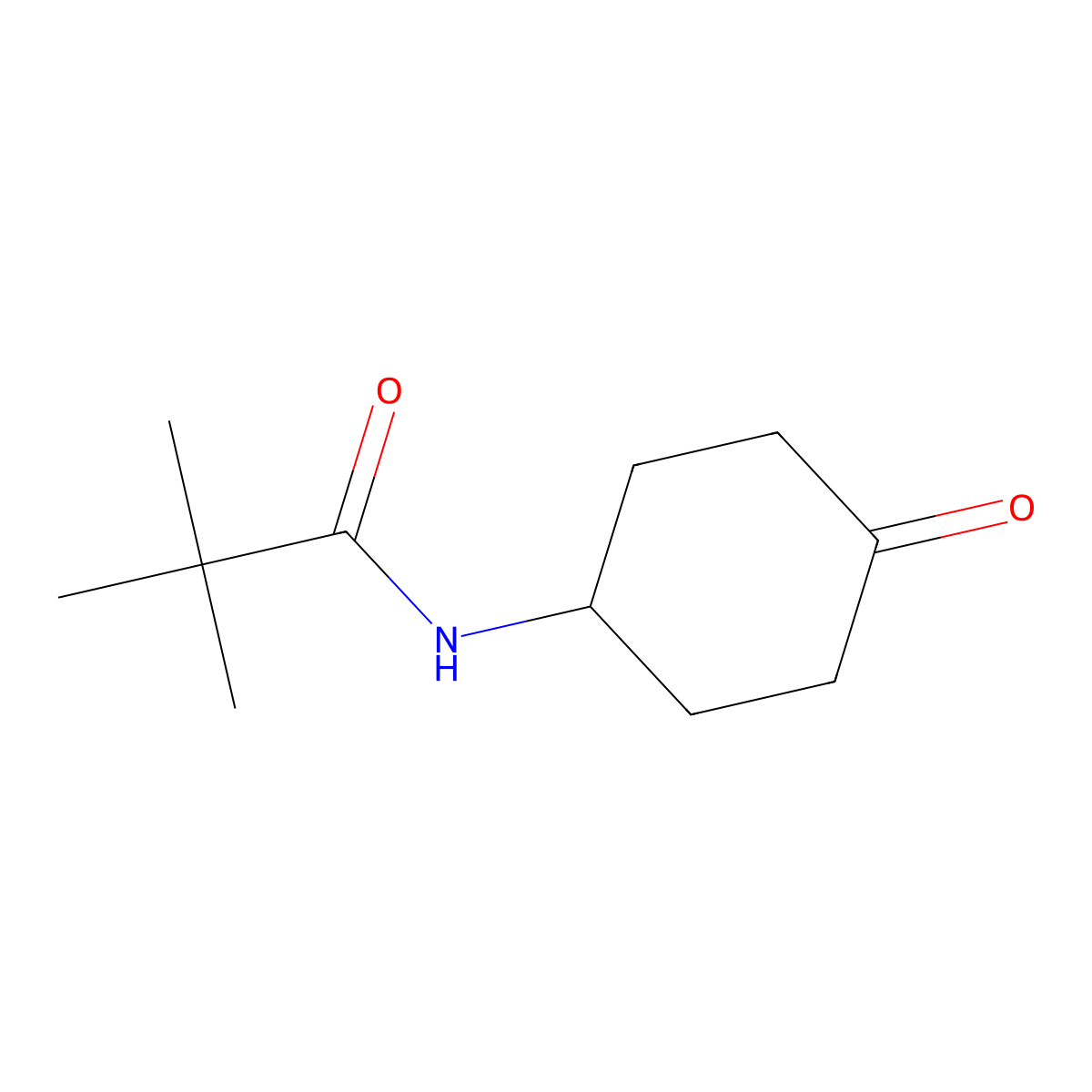 2,2-dimethyl-N-(4-oxocyclohexyl)propanamide molecular structure, CAS 1154208-94-2