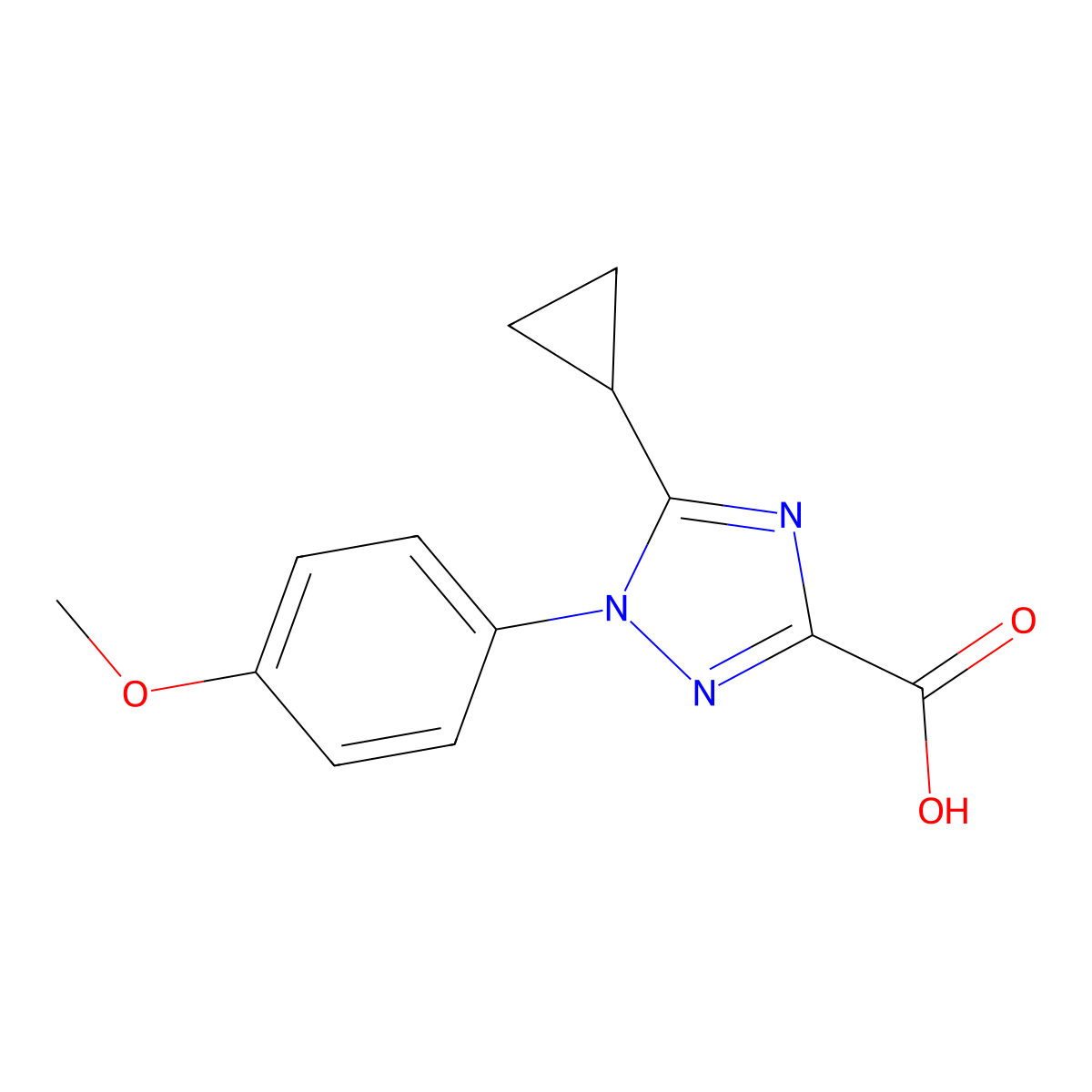 5-Cyclopropyl-1-(4-methoxyphenyl)-1H-1,2,4-triazole-3-carboxylic acid molecular structure, CAS 1154209-40-1