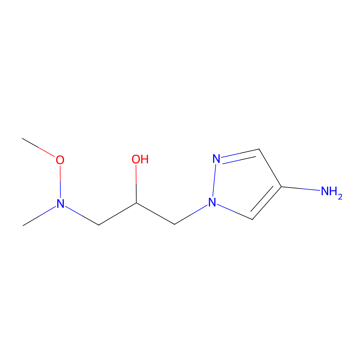 1-(4-amino-1H-pyrazol-1-yl)-3-[methoxy(methyl)amino]propan-2-ol molecular structure, CAS 1154213-77-0