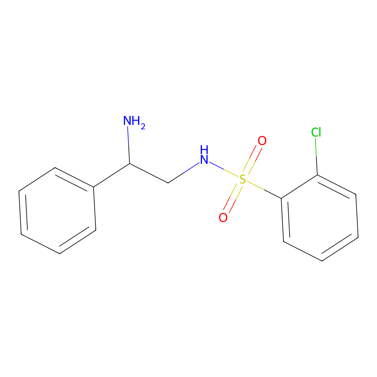 N-(2-Amino-2-phenylethyl)-2-chlorobenzene-1-sulfonamide molecular structure, CAS 1154216-56-4