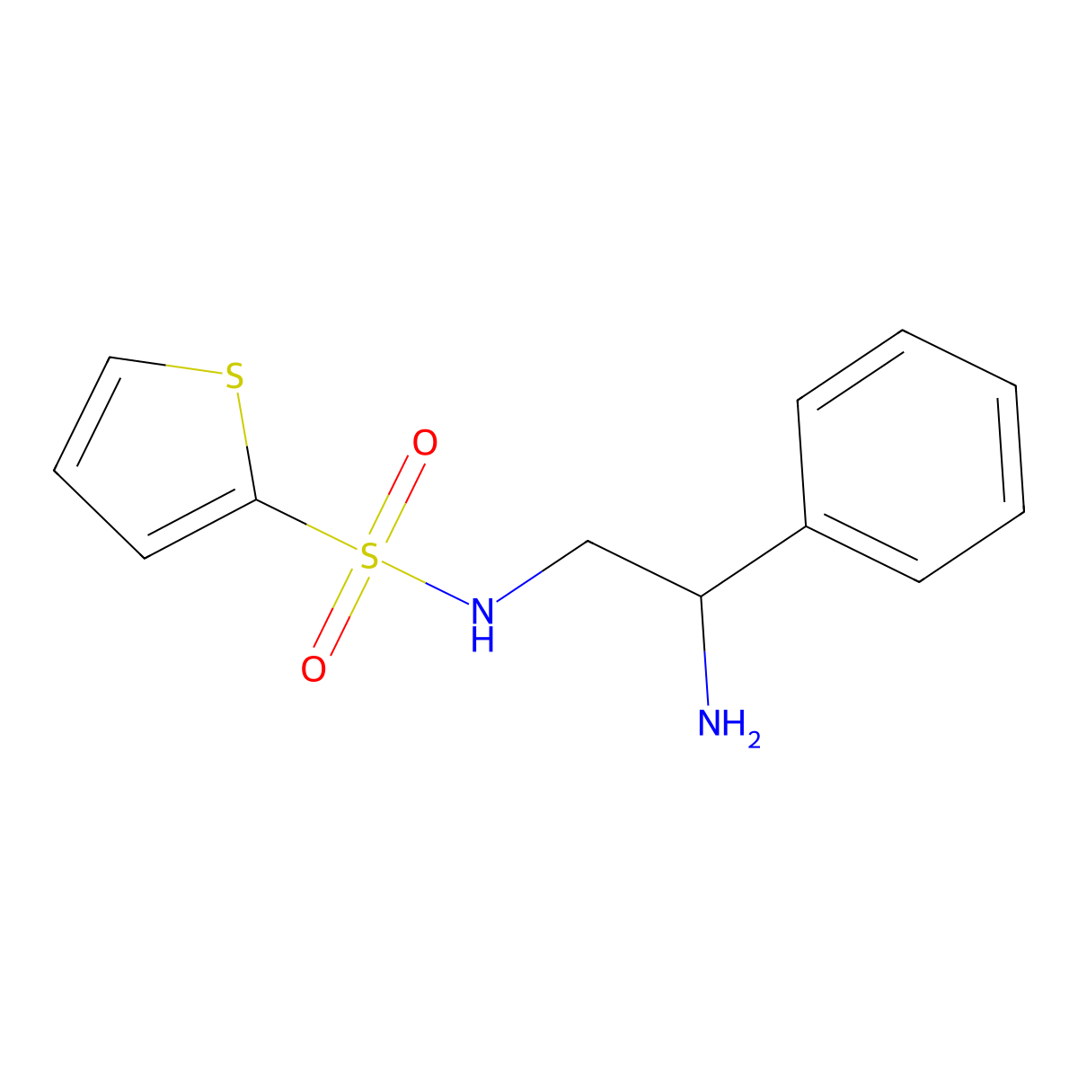 N-(2-amino-2-phenylethyl)thiophene-2-sulfonamide molecular structure, CAS 1154217-26-1