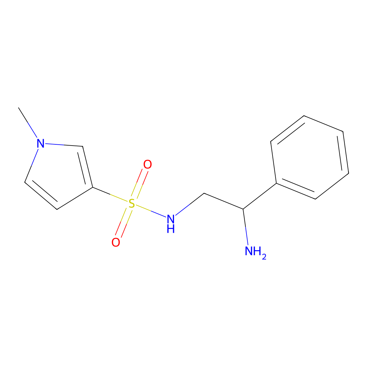 N-(2-amino-2-phenylethyl)-1-methyl-1H-pyrrole-3-sulfonamide molecular structure, CAS 1154217-41-0