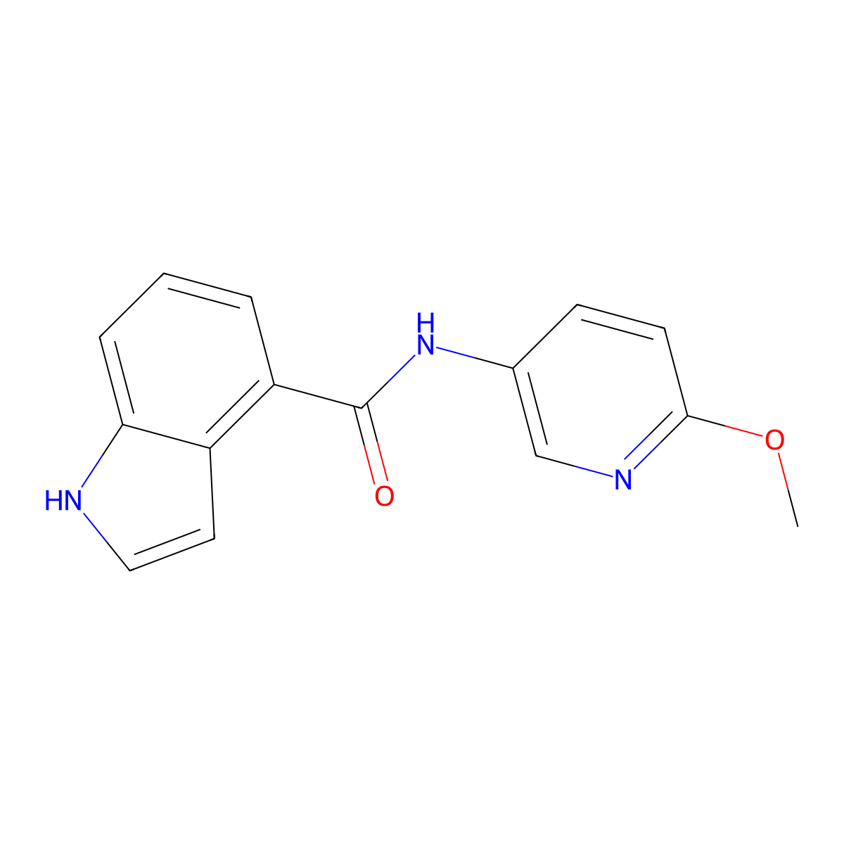 N-(6-methoxypyridin-3-yl)-1H-indole-4-carboxamide molecular structure, CAS 1154218-70-8