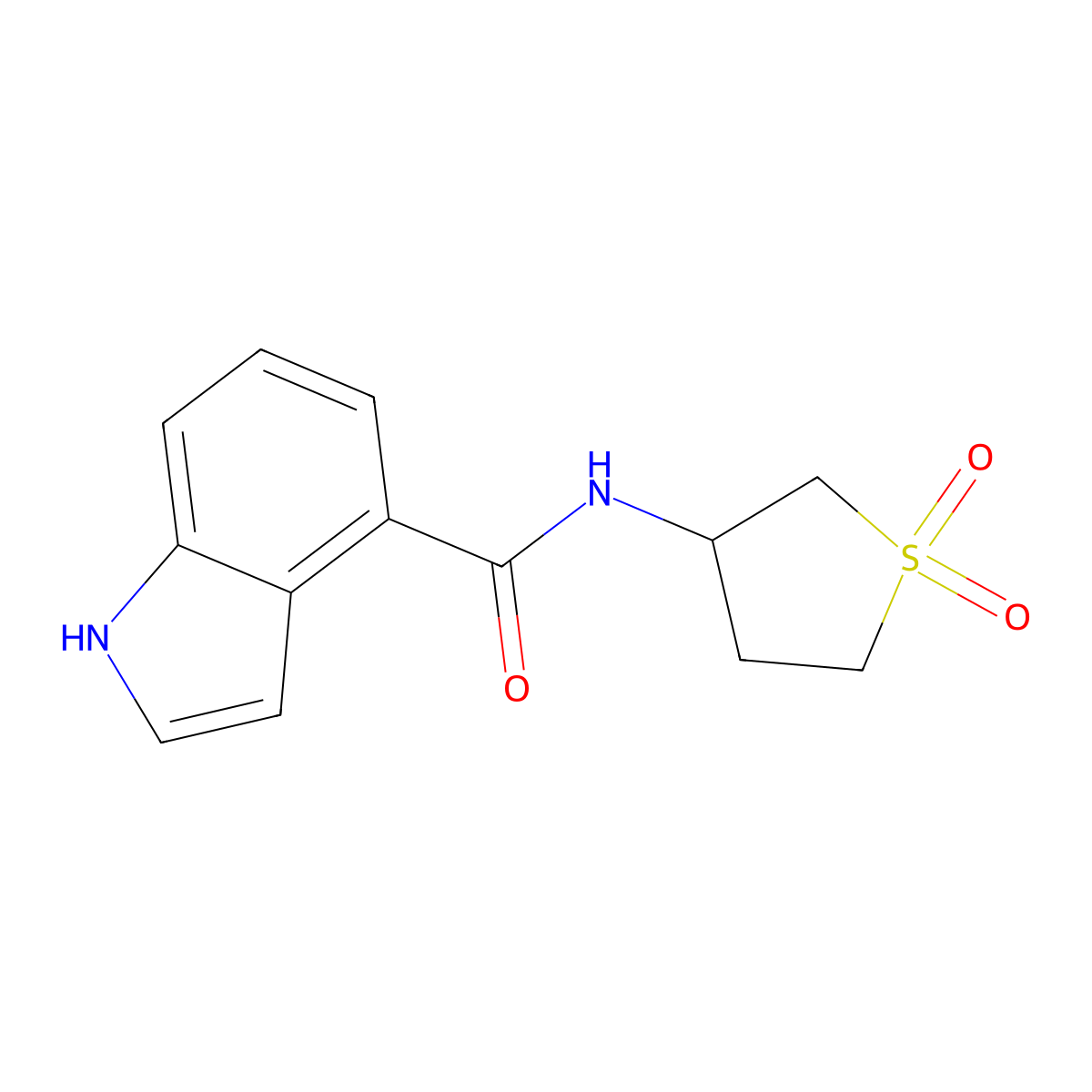 N-(1,1-dioxidotetrahydrothiophen-3-yl)-1H-indole-4-carboxamide molecular structure, CAS 1154219-40-5