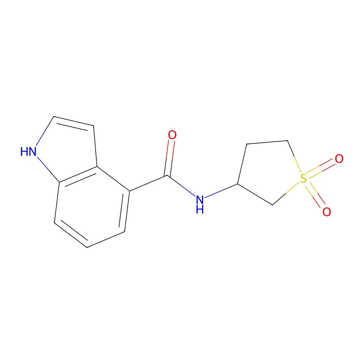 N-(1,1-dioxidotetrahydrothiophen-3-yl)-1H-indole-4-carboxamide molecular structure, CAS 1154219-40-5