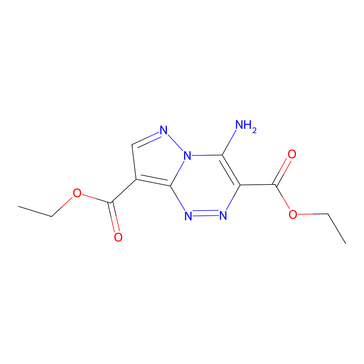 Diethyl 4-aminopyrazolo[5,1-c][1,2,4]triazine-3,8-dicarboxylate molecular structure, CAS 115423-04-6