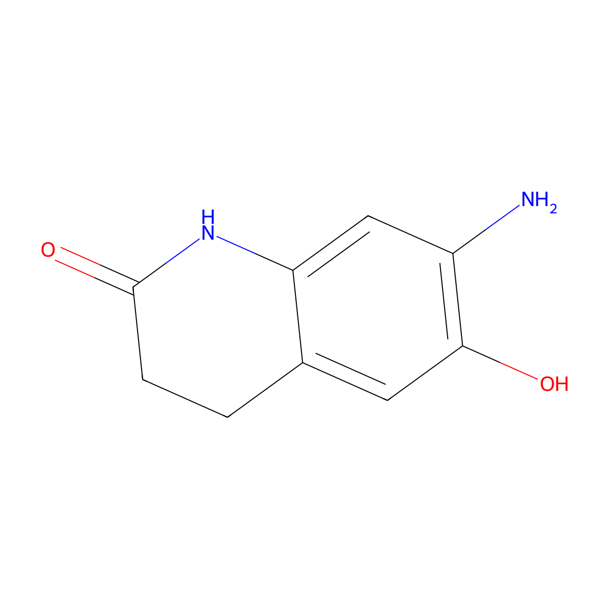 7-Amino-6-hydroxy-1,2,3,4-tetrahydroquinolin-2-one molecular structure, CAS 1154231-67-0