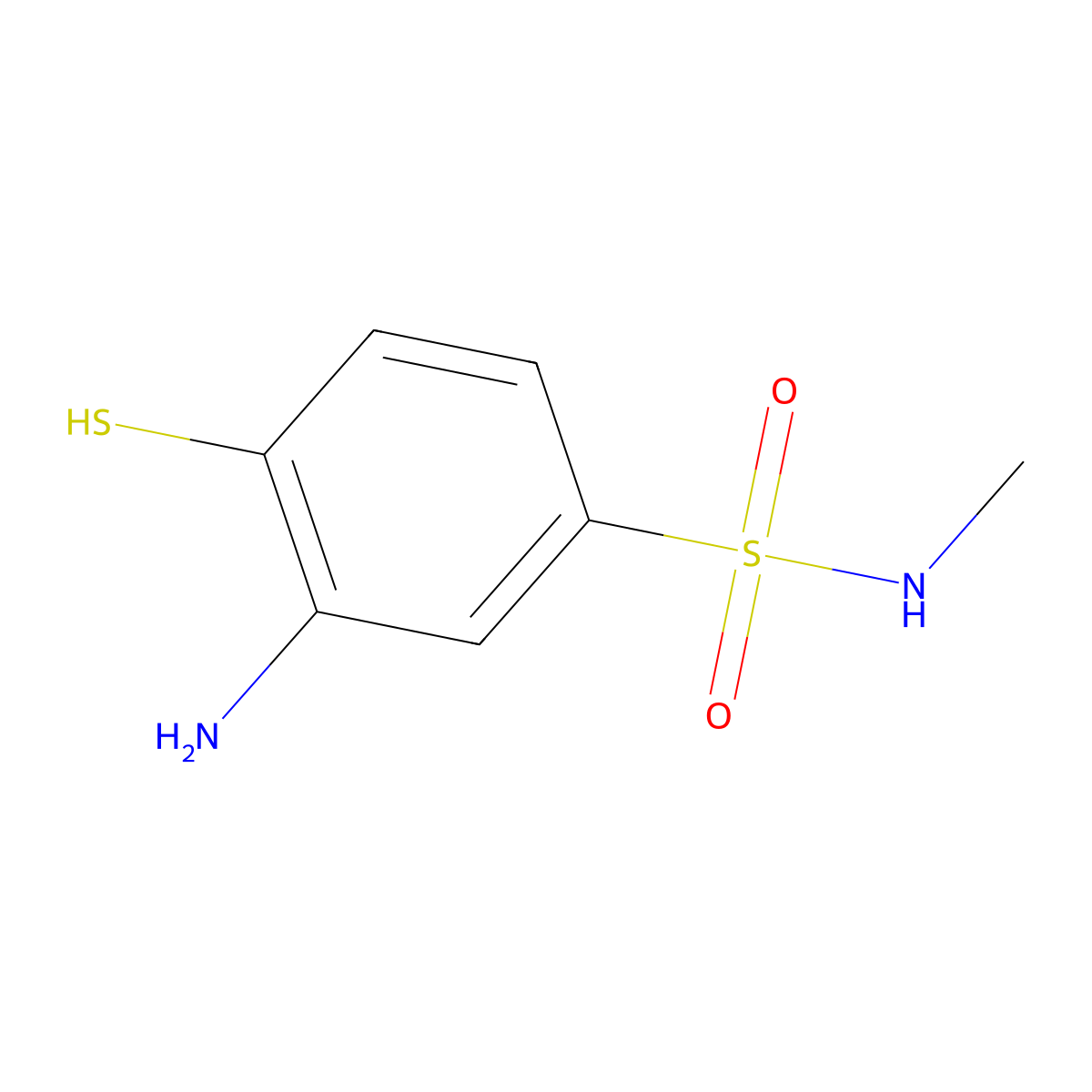 3-amino-N-methyl-4-sulfanylbenzene-1-sulfonamide molecular structure, CAS 1154232-59-3