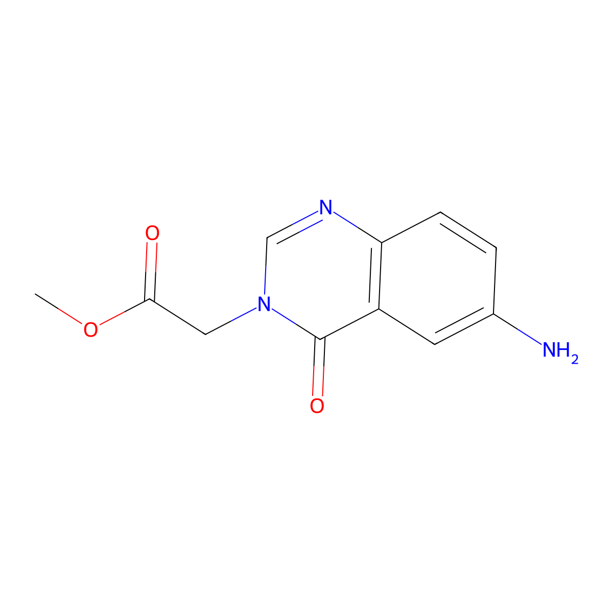 Methyl 2-(6-amino-4-oxo-3,4-dihydroquinazolin-3-yl)acetate molecular structure, CAS 1154233-36-9
