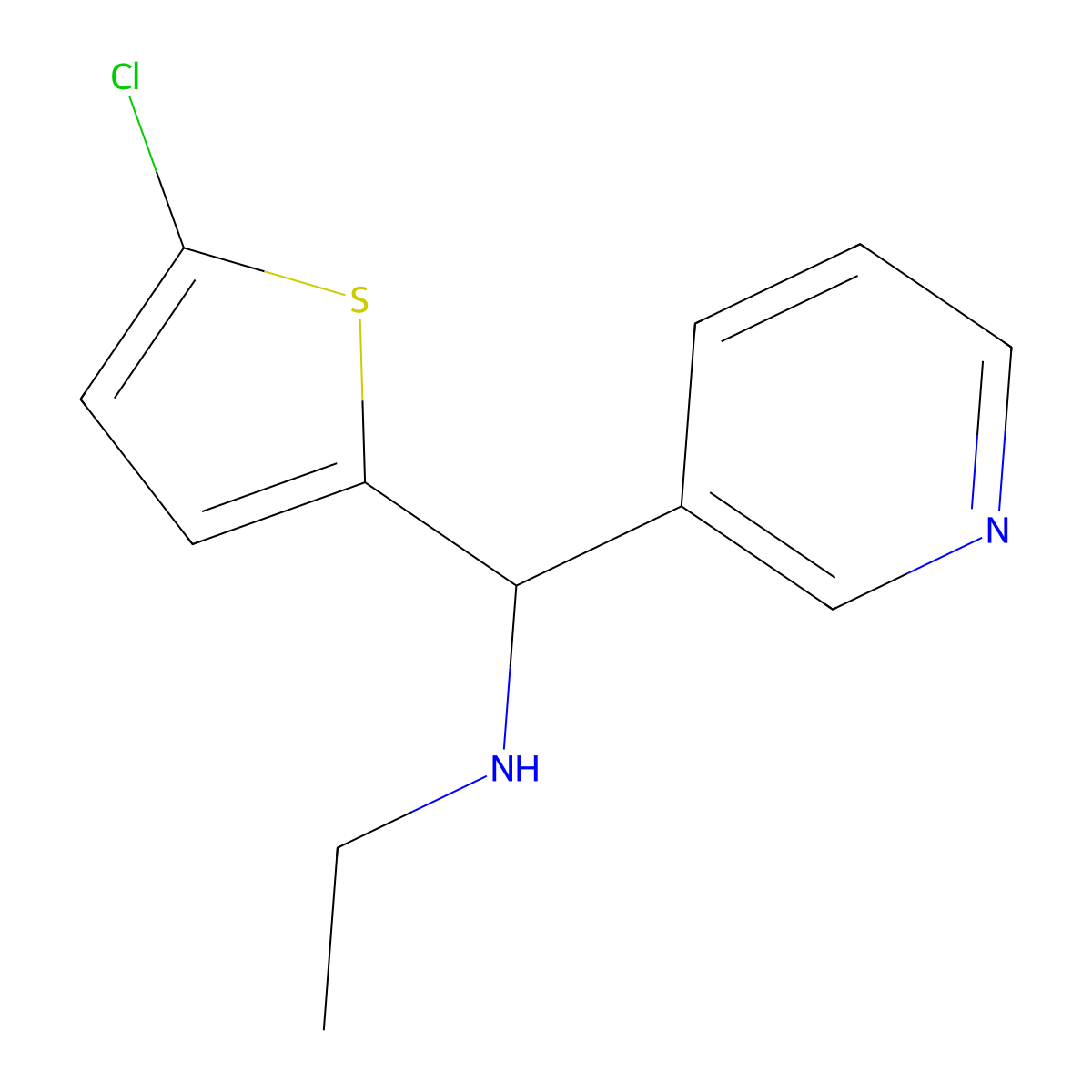 [(5-Chlorothiophen-2-yl)(pyridin-3-yl)methyl](ethyl)amine molecular structure, CAS 1154233-62-1