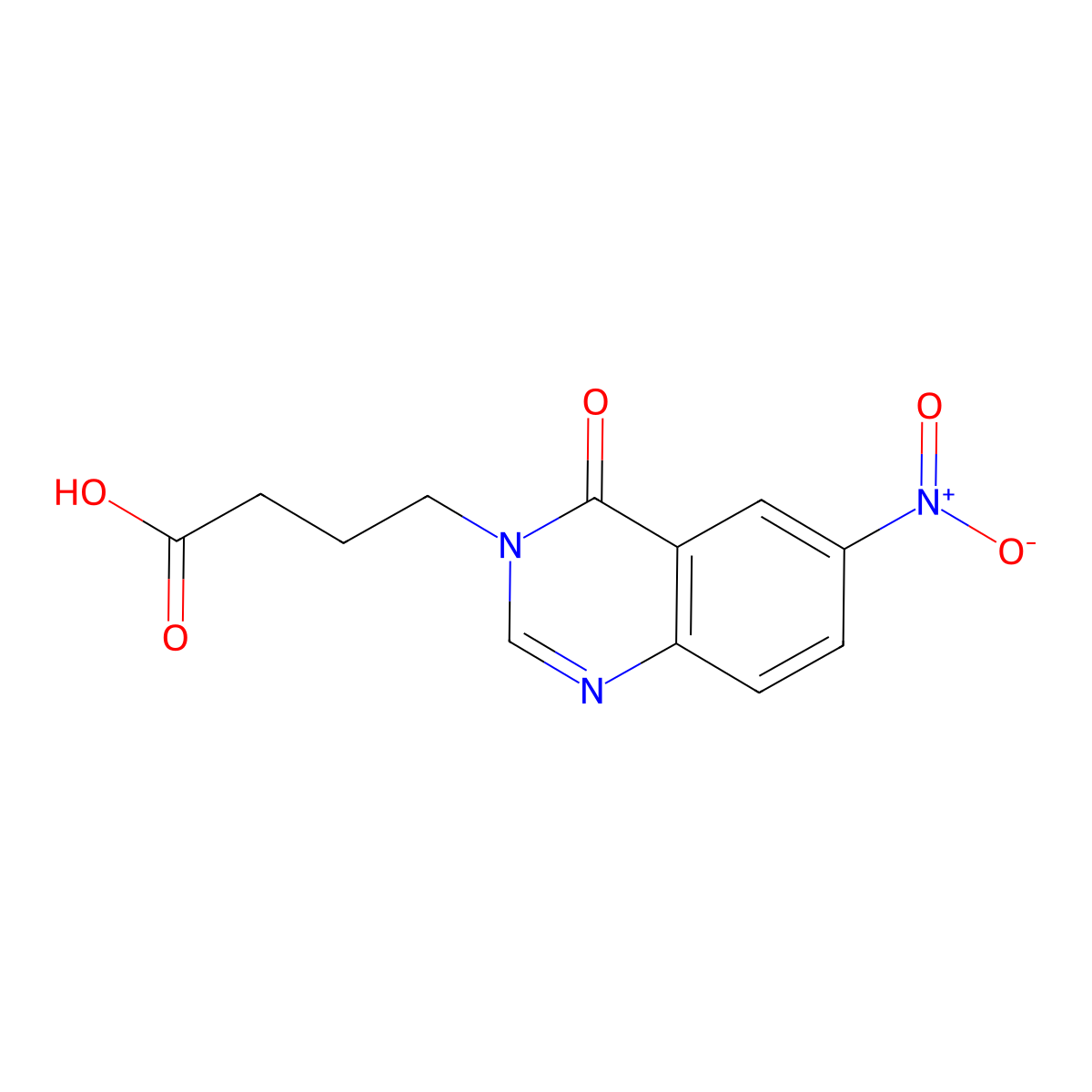 4-(6-nitro-4-oxoquinazolin-3(4H)-yl)butanoic acid molecular structure, CAS 1154234-75-9
