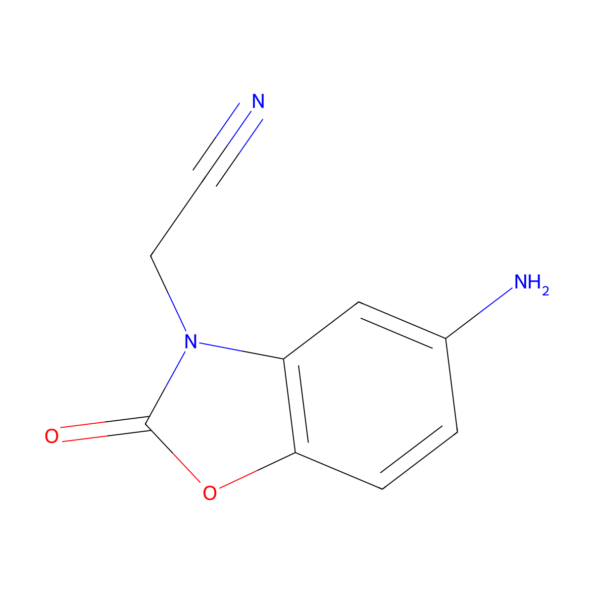 2-(5-Amino-2-oxo-2,3-dihydro-1,3-benzoxazol-3-YL)acetonitrile molecular structure, CAS 1154236-96-0