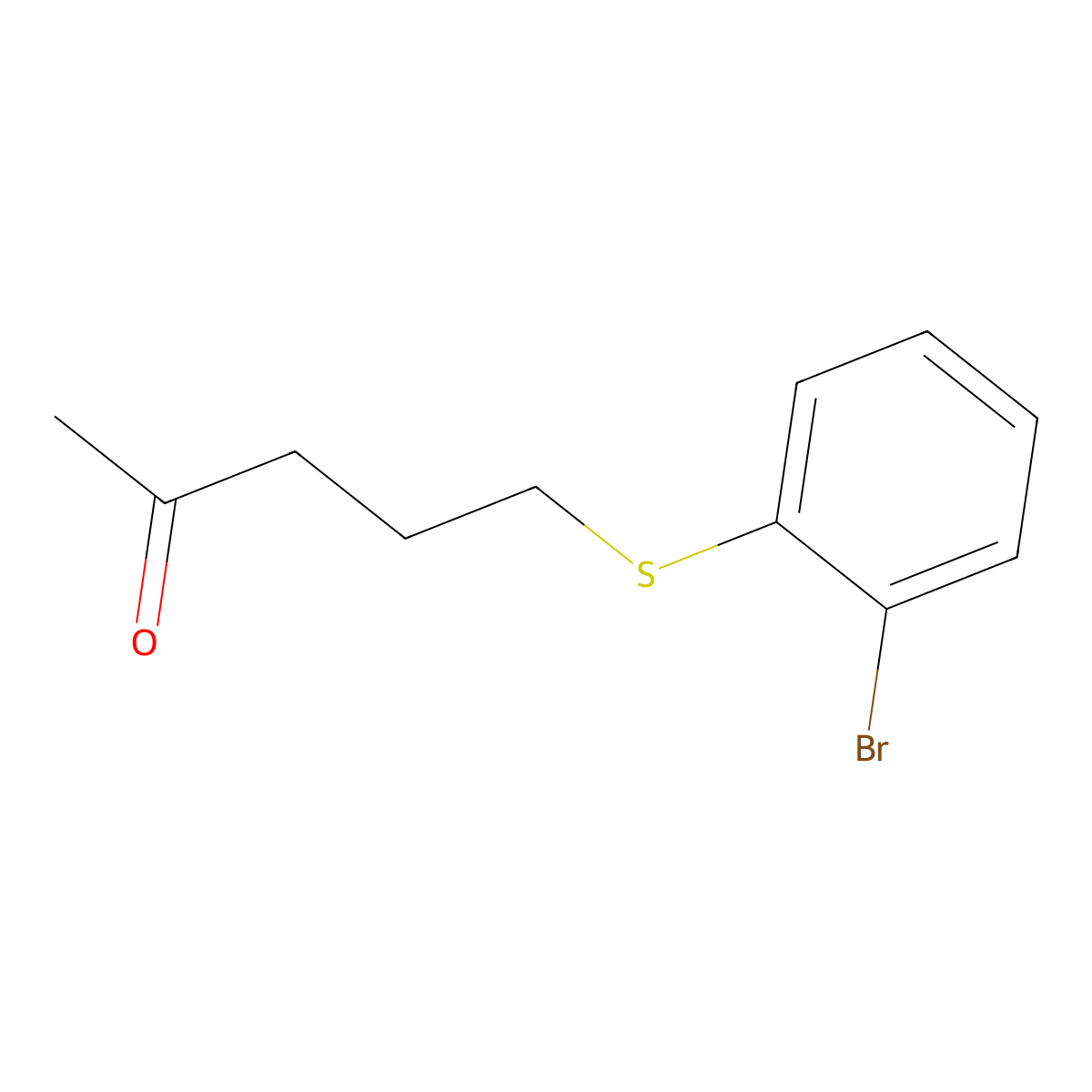 5-((2-Bromophenyl)thio)pentan-2-one molecular structure, CAS 1154237-94-1
