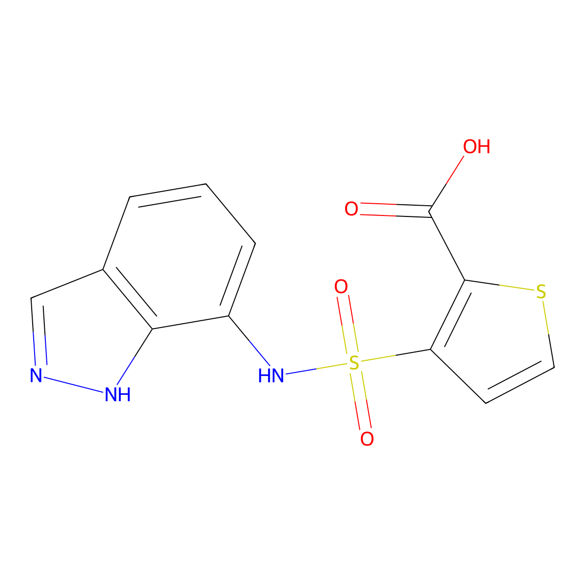 3-[(1H-indazol-7-yl)sulfamoyl]thiophene-2-carboxylic acid molecular structure, CAS 1154239-90-3