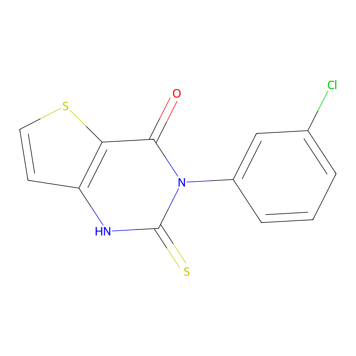 3-(3-chlorophenyl)-2-thioxo-2,3-dihydrothieno[3,2-d]pyrimidin-4(1H)-one molecular structure, CAS 1154244-18-4