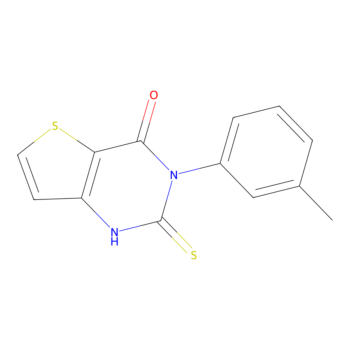 3-(3-methylphenyl)-2-thioxo-2,3-dihydrothieno[3,2-d]pyrimidin-4(1H)-one molecular structure, CAS 1154244-40-2