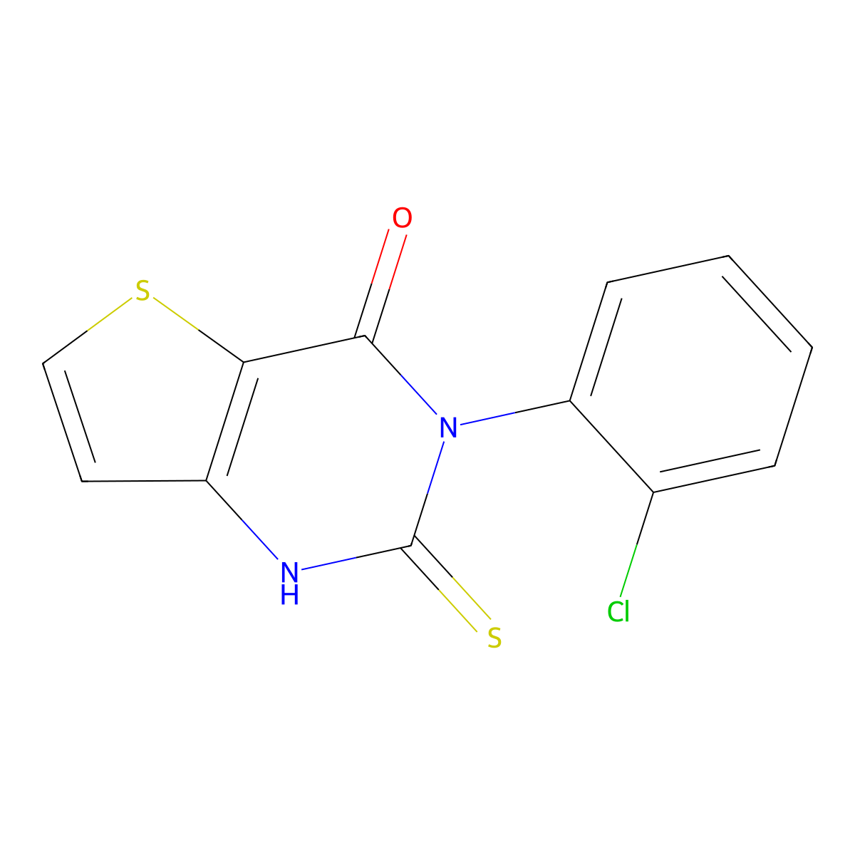3-(2-chlorophenyl)-2-thioxo-2,3-dihydrothieno[3,2-d]pyrimidin-4(1H)-one molecular structure, CAS 1154244-61-7