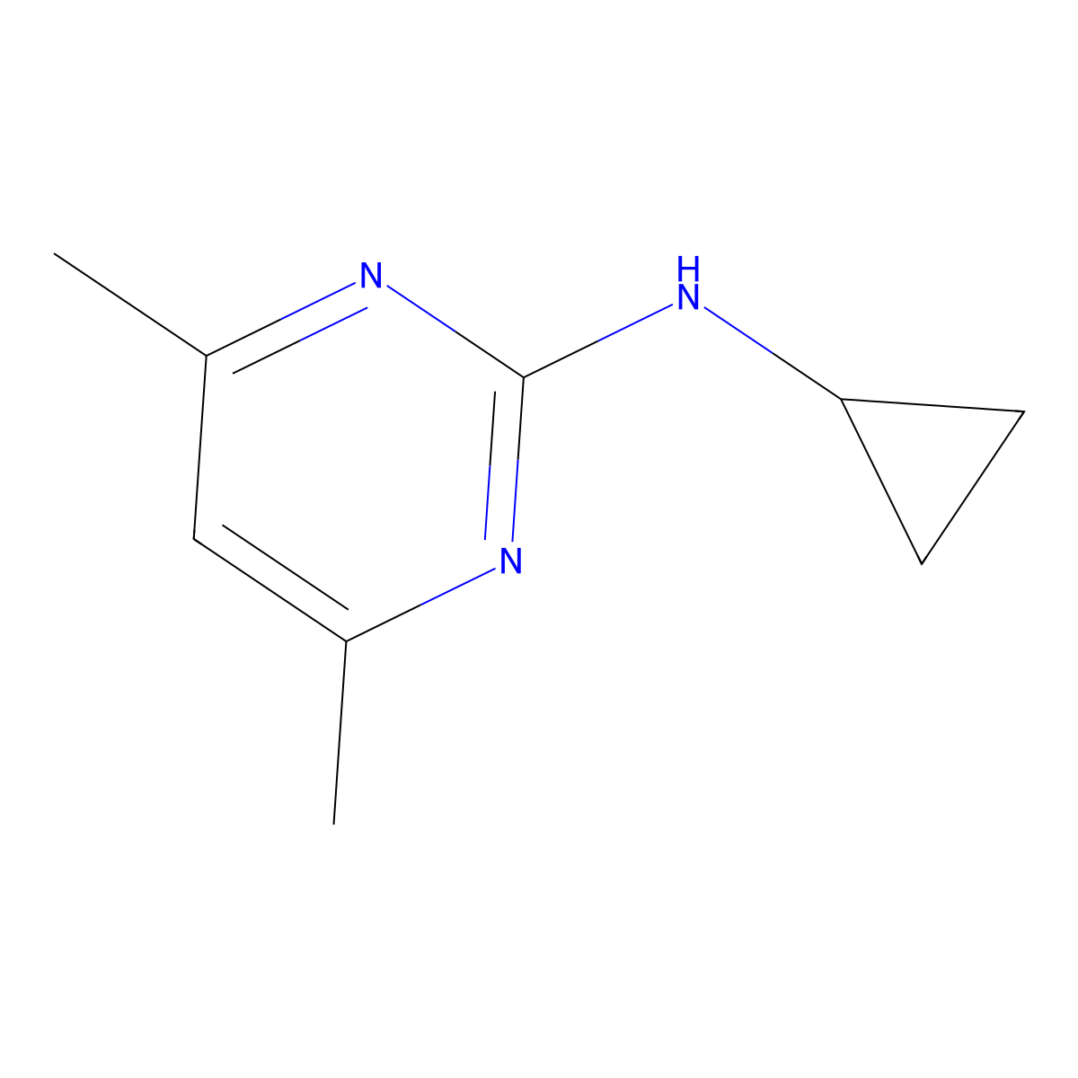 N-cyclopropyl-4,6-dimethylpyrimidin-2-amine molecular structure, CAS 1154246-16-8