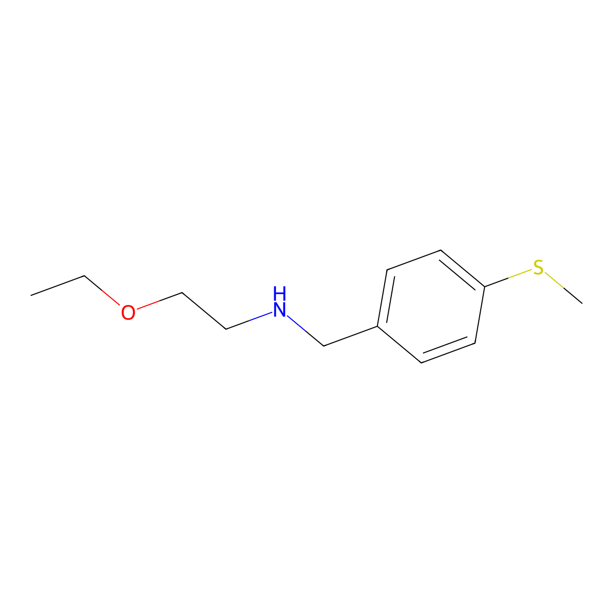 (2-Ethoxyethyl)({[4-(methylsulfanyl)phenyl]methyl})amine molecular structure, CAS 1154249-86-1