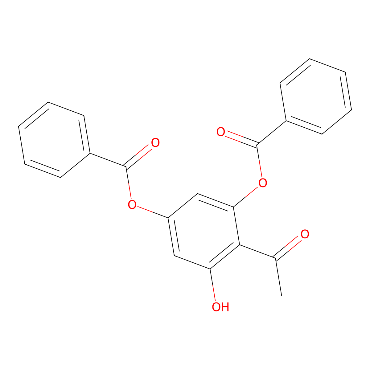 2-Acetyl-3,5-dibenzoyloxy-phenol molecular structure, CAS 115425-05-3