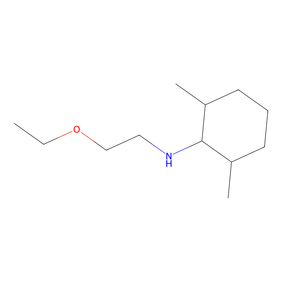N-(2-ethoxyethyl)-2,6-dimethylcyclohexan-1-amine molecular structure, CAS 1154252-83-1