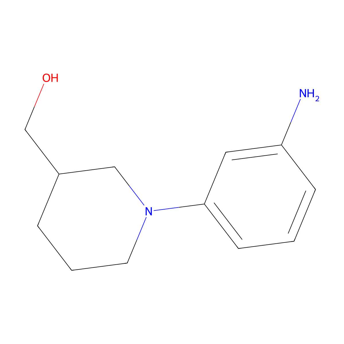 1-(3-Aminophenyl)piperidine-3-methanol molecular structure, CAS 1154253-54-9