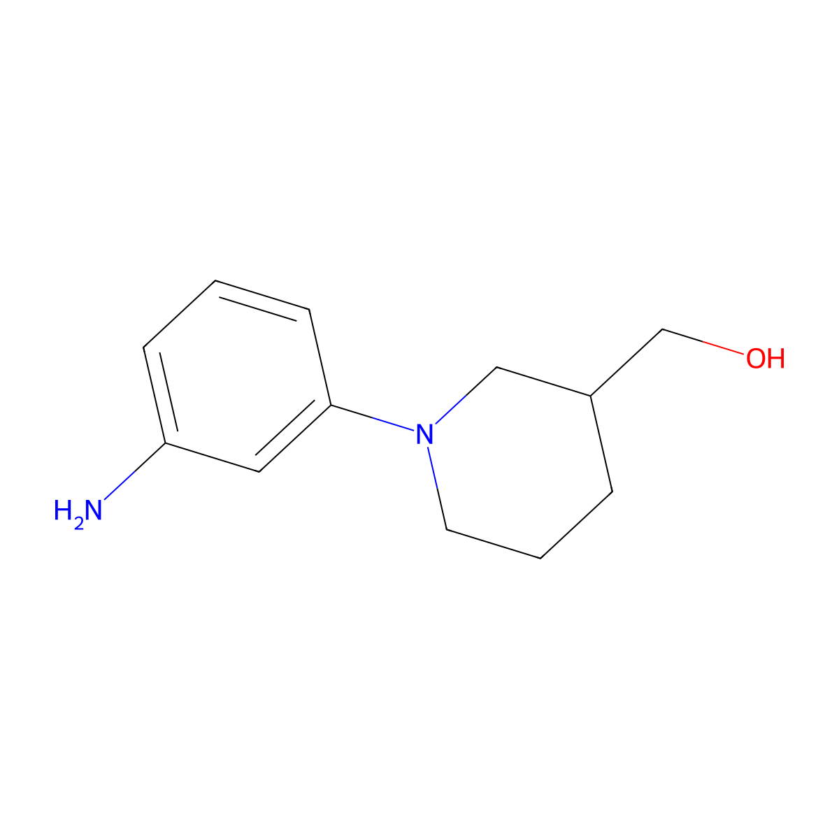 1-(3-Aminophenyl)piperidine-3-methanol molecular structure, CAS 1154253-54-9