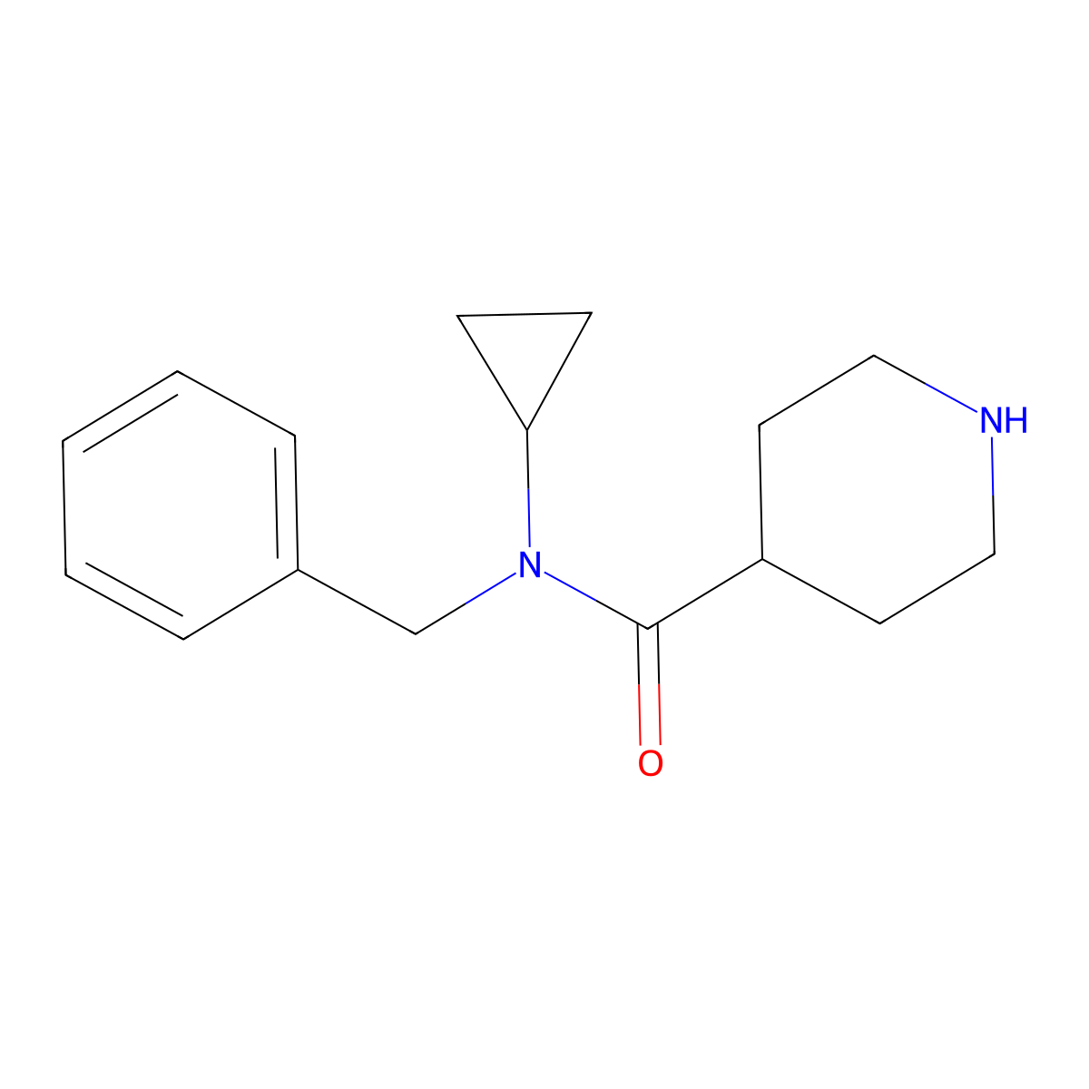 N-benzyl-N-cyclopropylpiperidine-4-carboxamide molecular structure, CAS 1154254-69-9