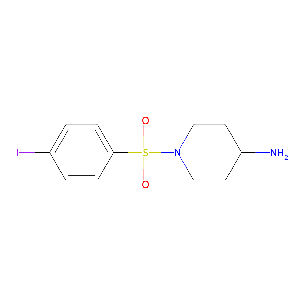 1-(4-Iodobenzenesulfonyl)piperidin-4-amine molecular structure, CAS 1154258-05-5