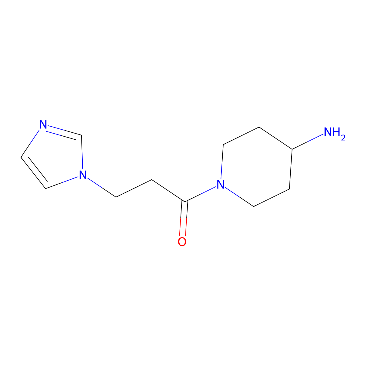 1-(4-Aminopiperidin-1-yl)-3-(1h-imidazol-1-yl)propan-1-one molecular structure, CAS 1154259-71-8