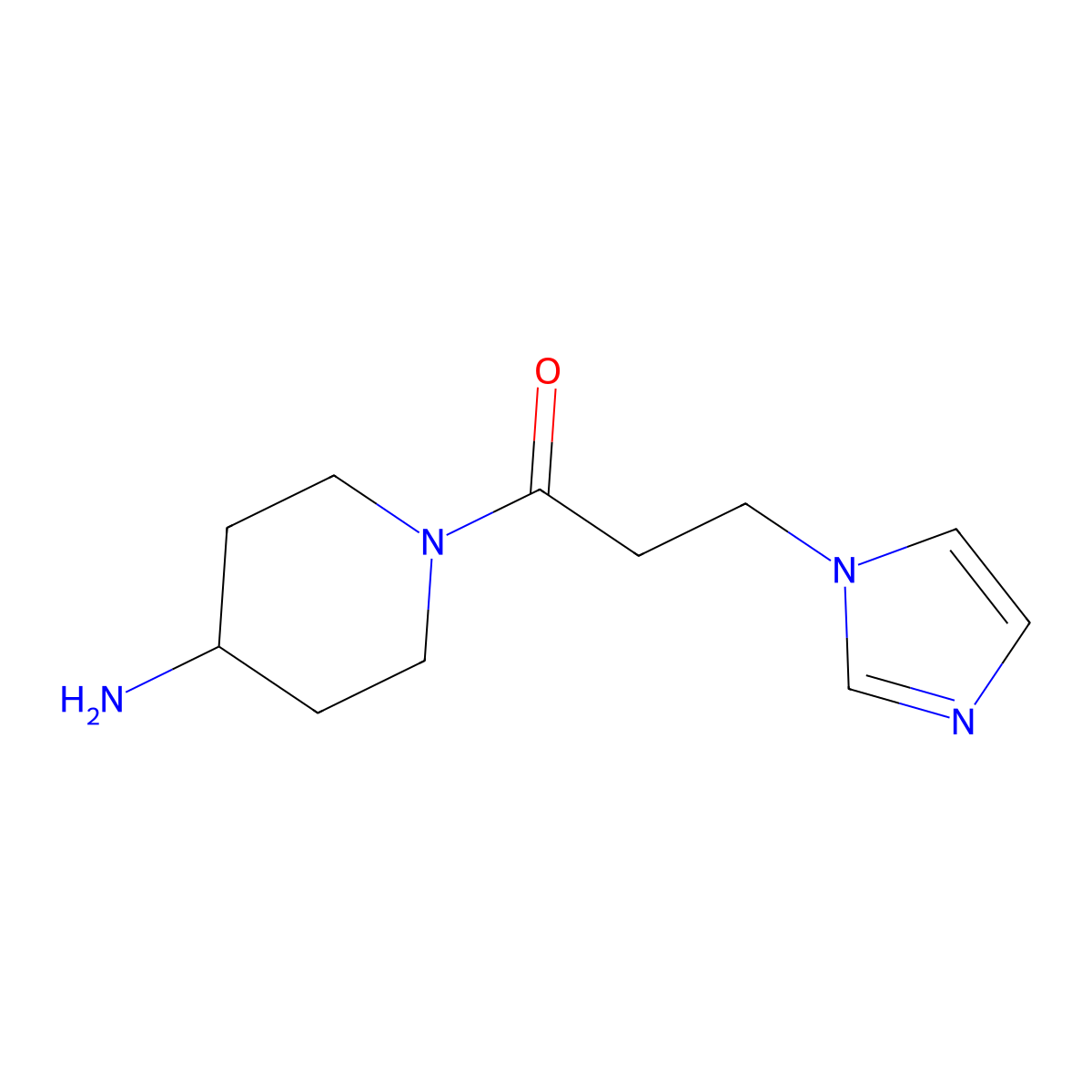 1-(4-Aminopiperidin-1-yl)-3-(1h-imidazol-1-yl)propan-1-one molecular structure, CAS 1154259-71-8