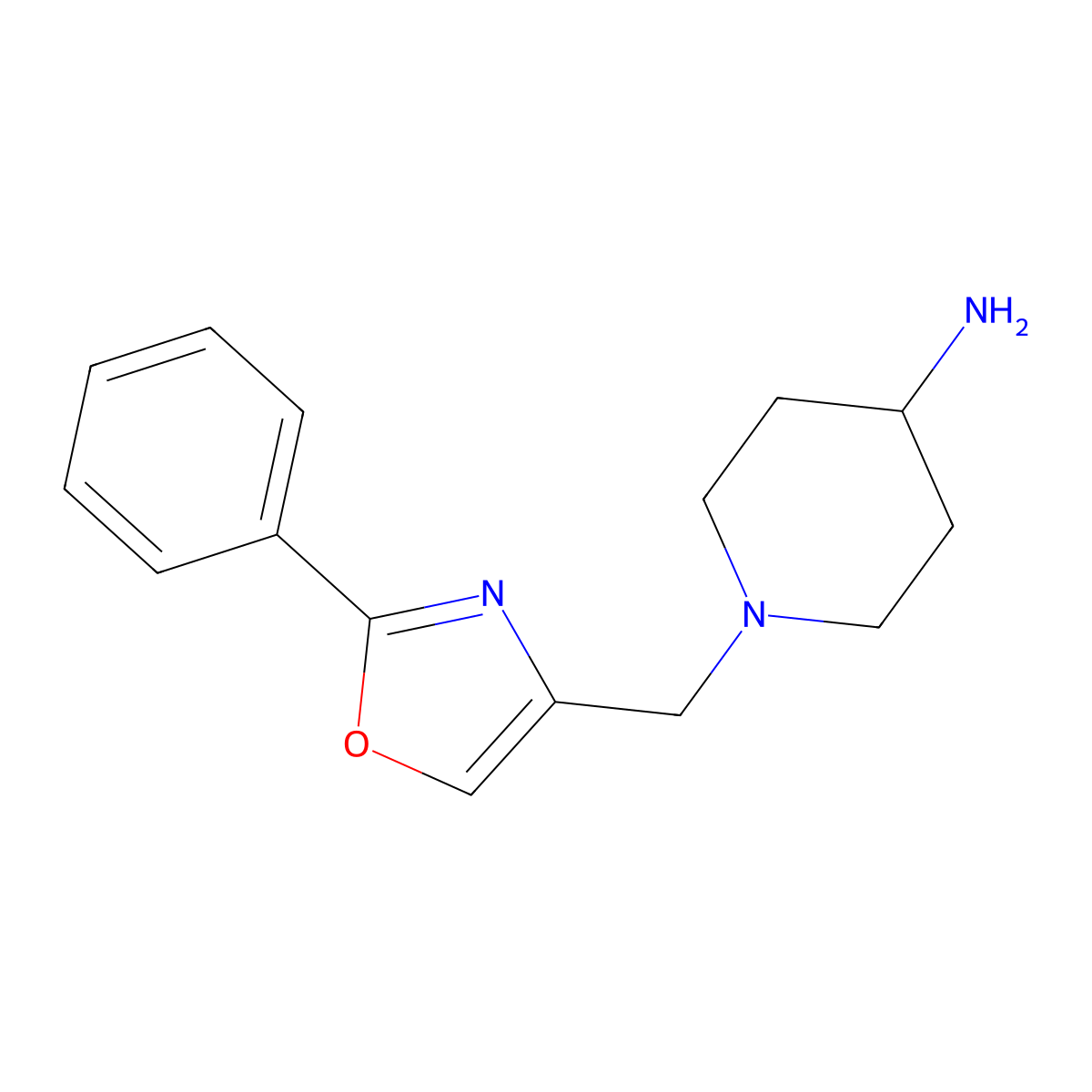 1-[(2-Phenyl-1,3-oxazol-4-yl)methyl]piperidin-4-amine molecular structure, CAS 1154260-99-7