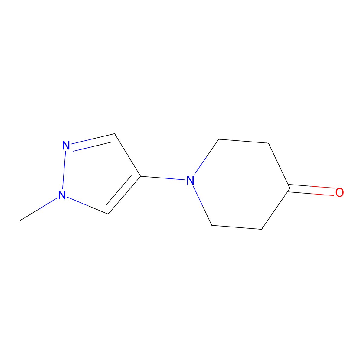 1-(1-methyl-1H-pyrazol-4-yl)piperidin-4-one molecular structure, CAS 1154267-78-3