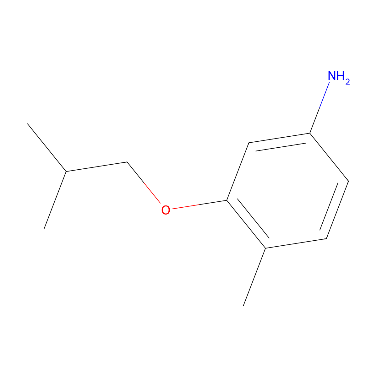 4-Methyl-3-(2-methylpropoxy)aniline molecular structure, CAS 1154268-71-9