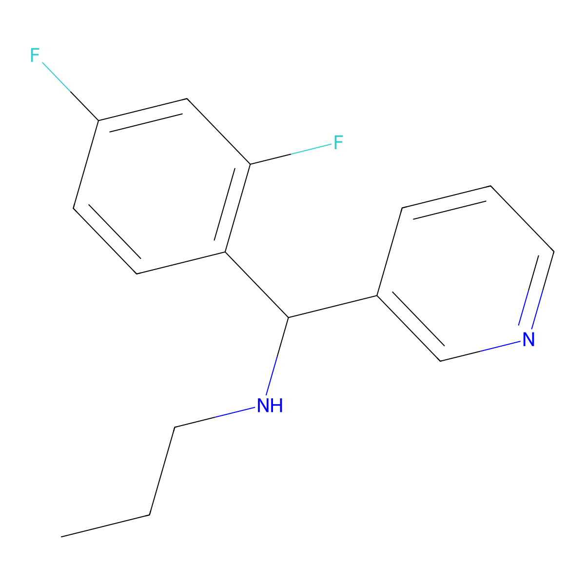 [(2,4-Difluorophenyl)(pyridin-3-yl)methyl](propyl)amine molecular structure, CAS 1154270-50-4
