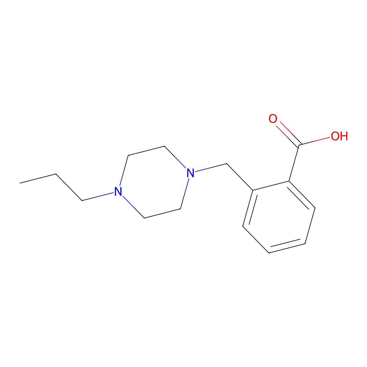 2-[(4-Propylpiperazin-1-yl)methyl]benzoic acid molecular structure, CAS 1154275-09-8