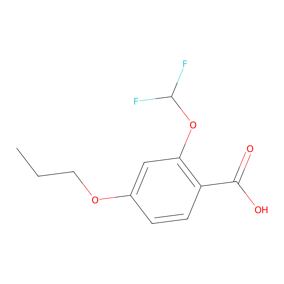 2-(Difluoromethoxy)-4-propoxybenzoic acid molecular structure, CAS 1154276-48-8