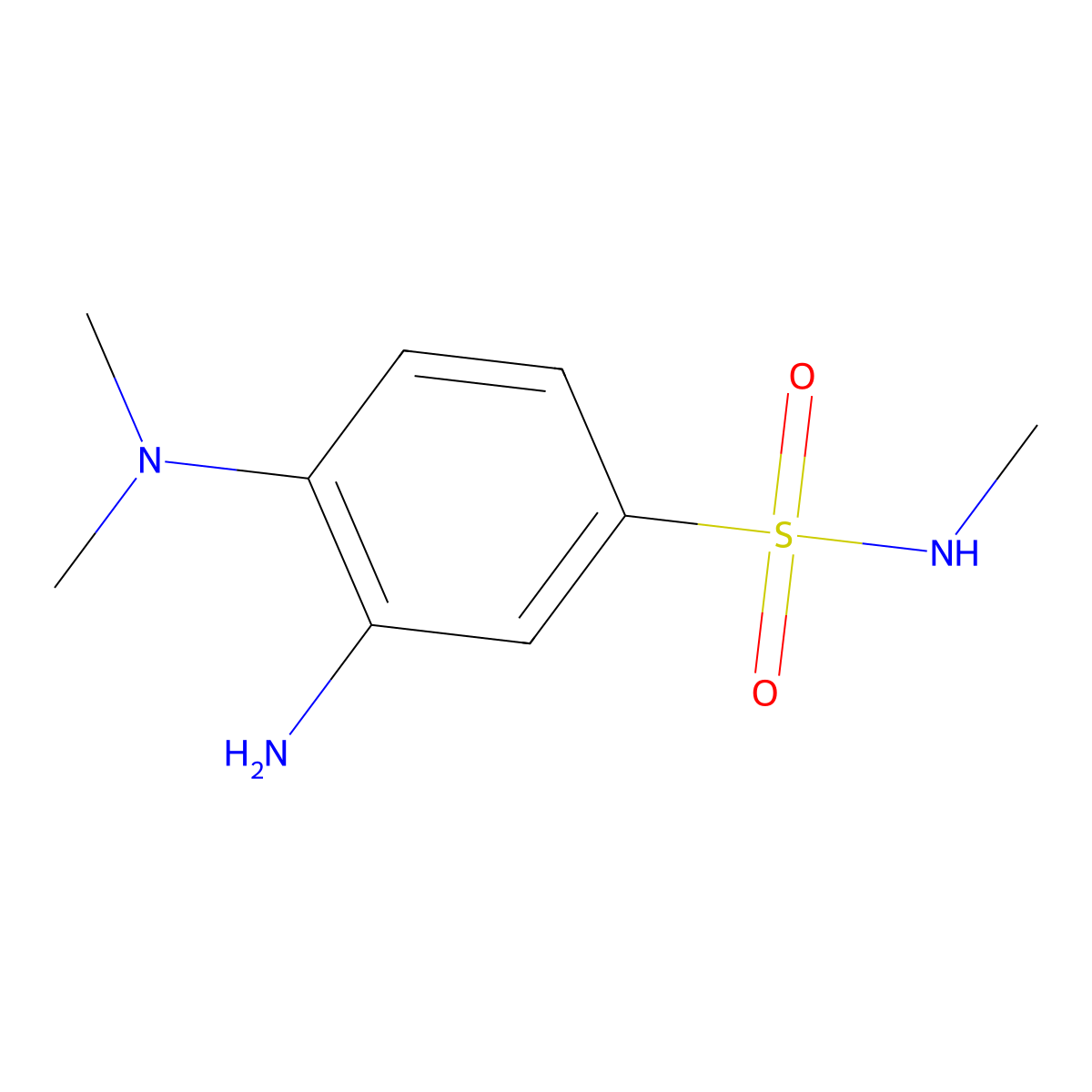 3-amino-4-(dimethylamino)-N-methylbenzenesulfonamide molecular structure, CAS 1154276-93-3