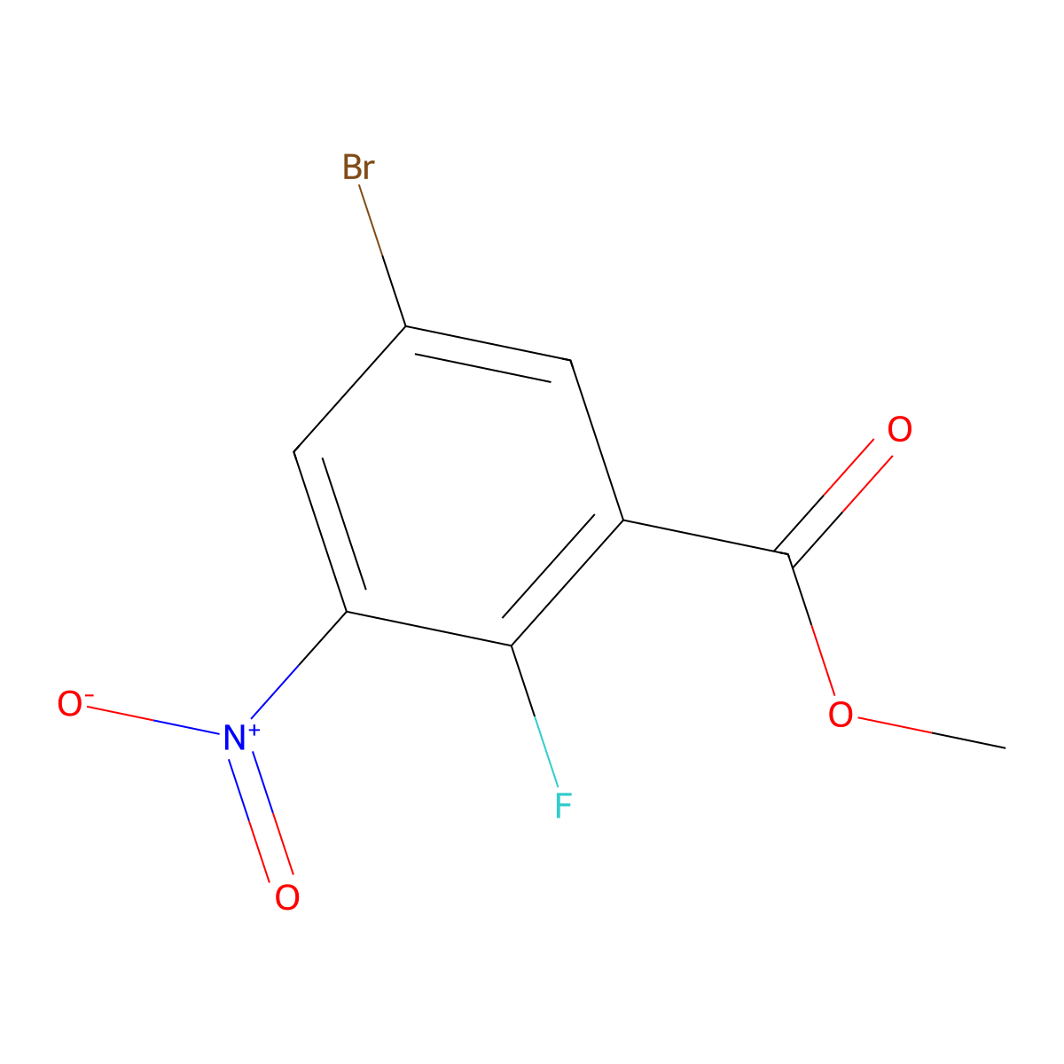 Methyl 5-bromo-2-fluoro-3-nitrobenzoate molecular structure, CAS 1154278-17-7