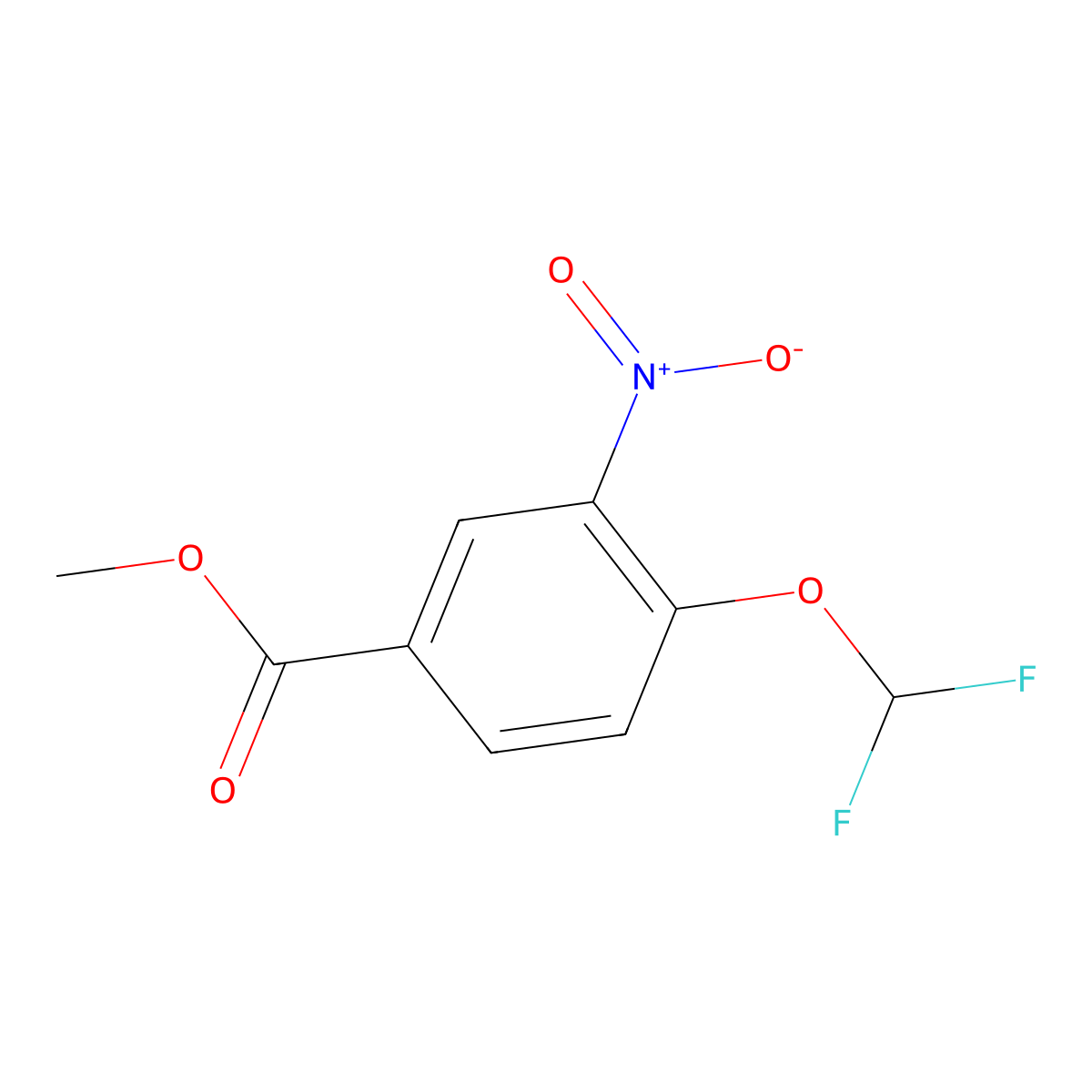 Methyl 4-(difluoromethoxy)-3-nitrobenzoate molecular structure, CAS 1154278-25-7