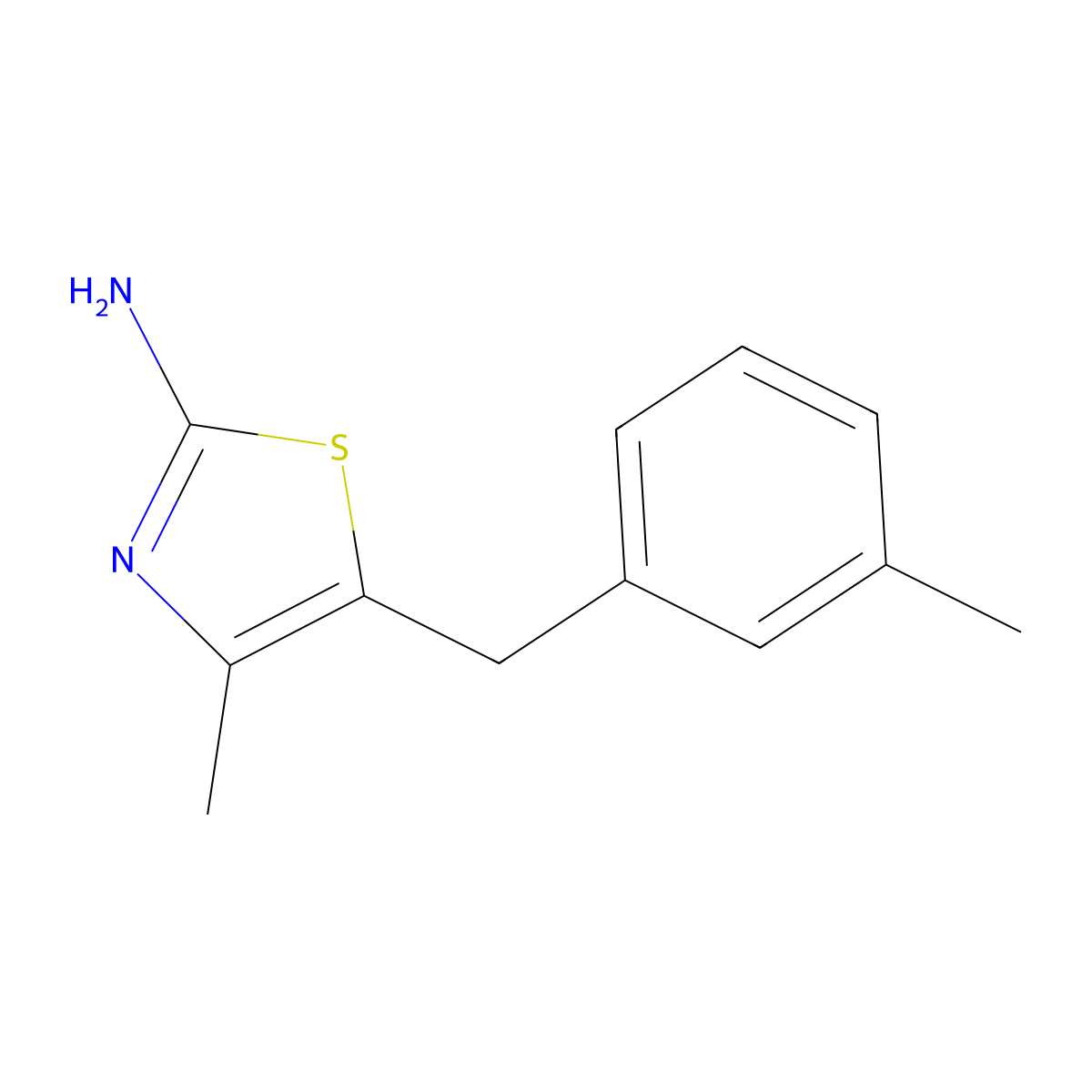 4-Methyl-5-[(3-methylphenyl)methyl]-2,3-dihydro-1,3-thiazol-2-imine molecular structure, CAS 1154278-31-5